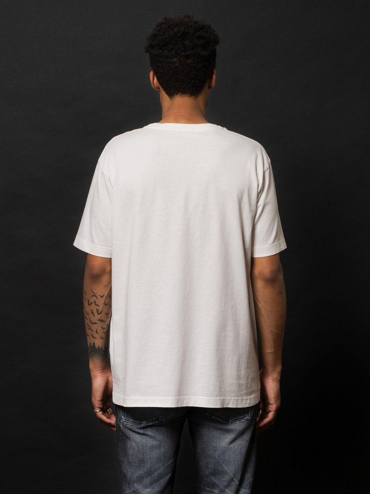 T-shirt ample blanc logo rose en coton bio - Uno NJCO Circle