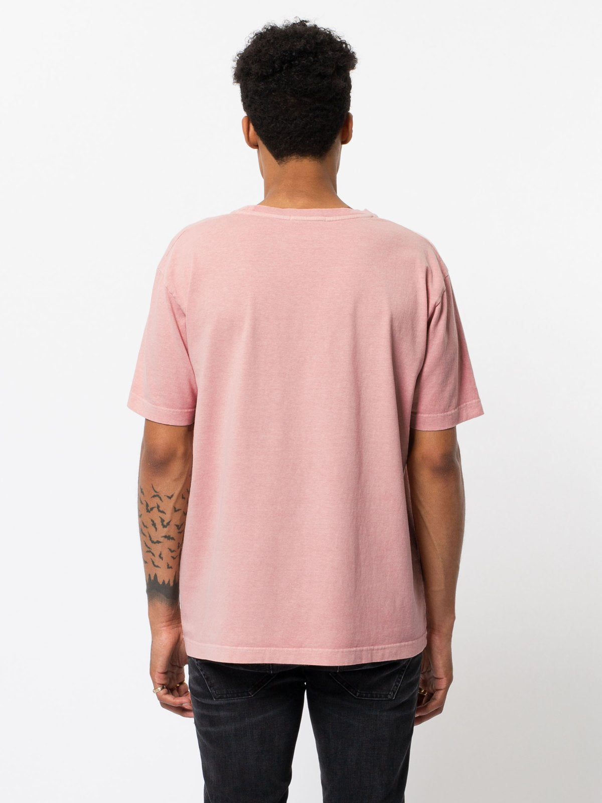 T-shirt ample rose logo blanc en coton bio - Uno NJCO Circle