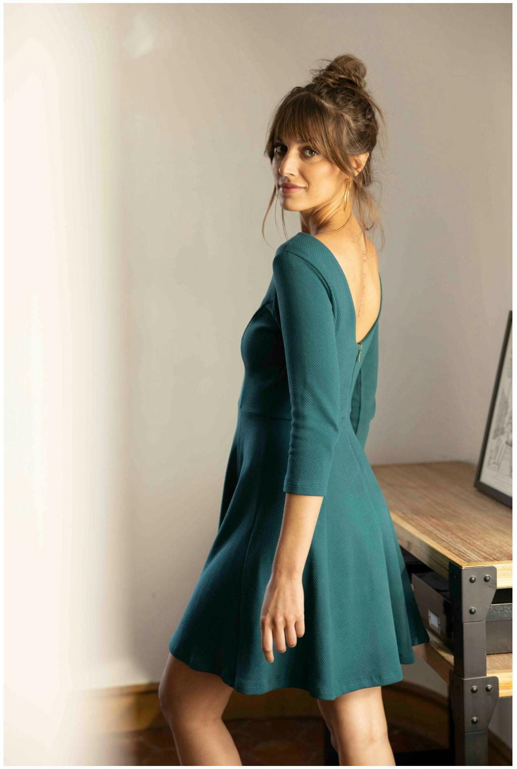 Robe en coton bio made in France | Verte "emma verte"