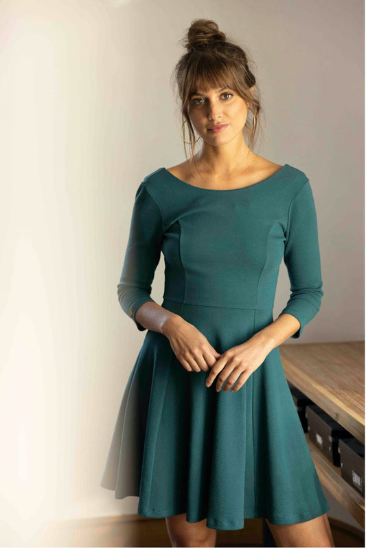 Robe en coton bio made in France | Verte "emma verte"