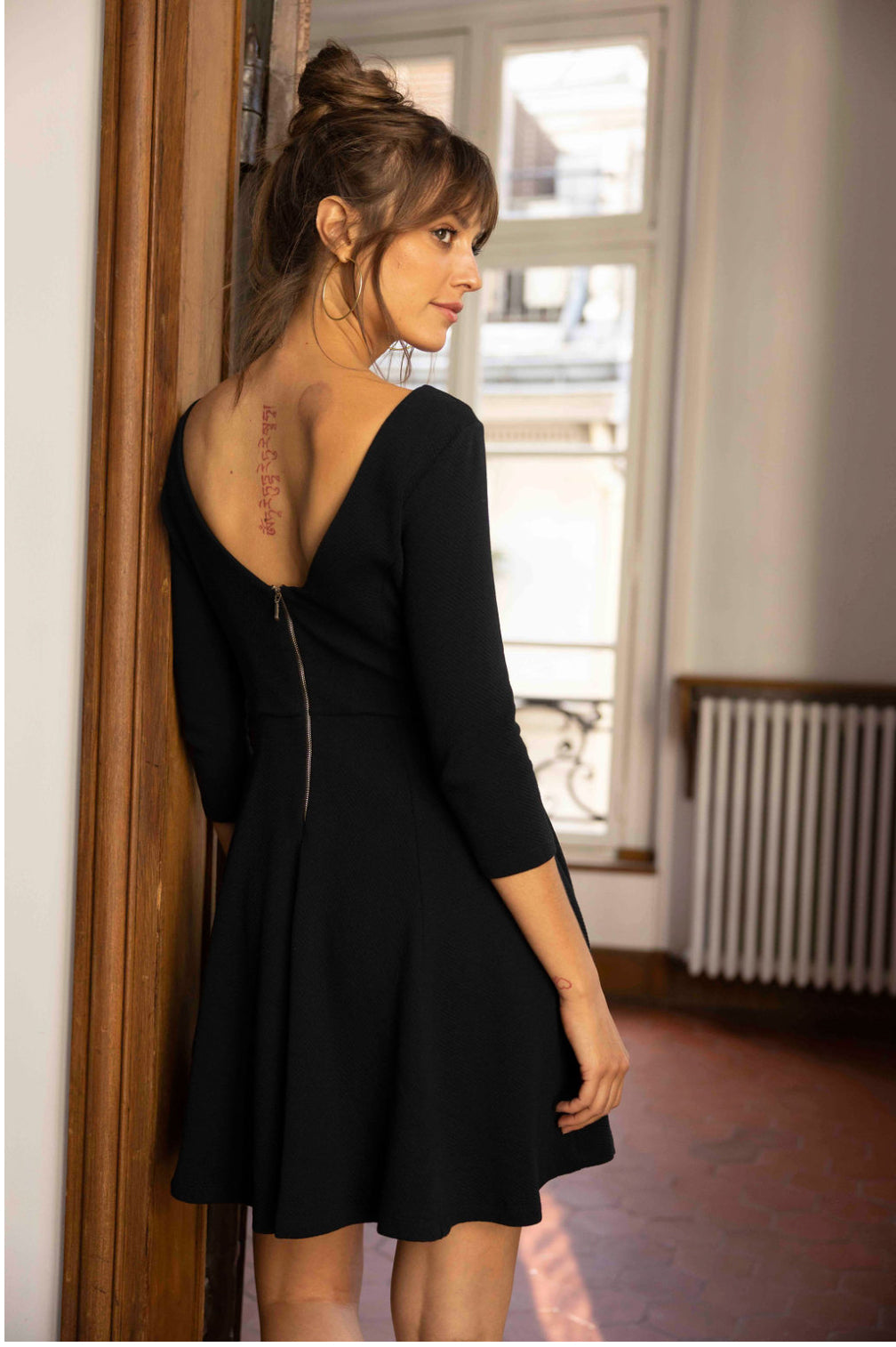 Robe en coton bio made in France | Noire "emma noire"