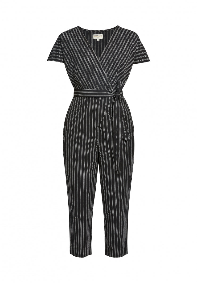 Combinaison rayée noire en coton bio - Mimi Jumpsuit