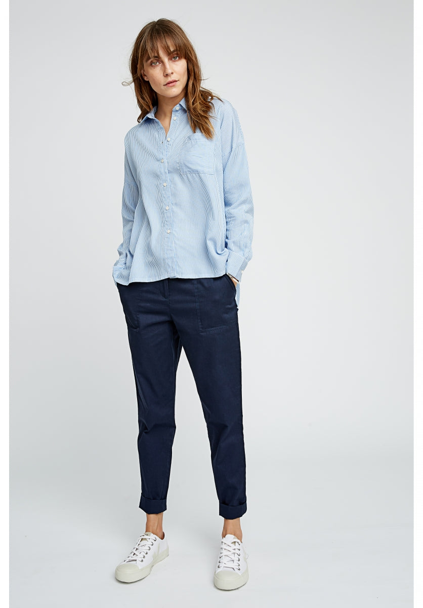 Chemise rayée bleu ciel en tencel - Alice