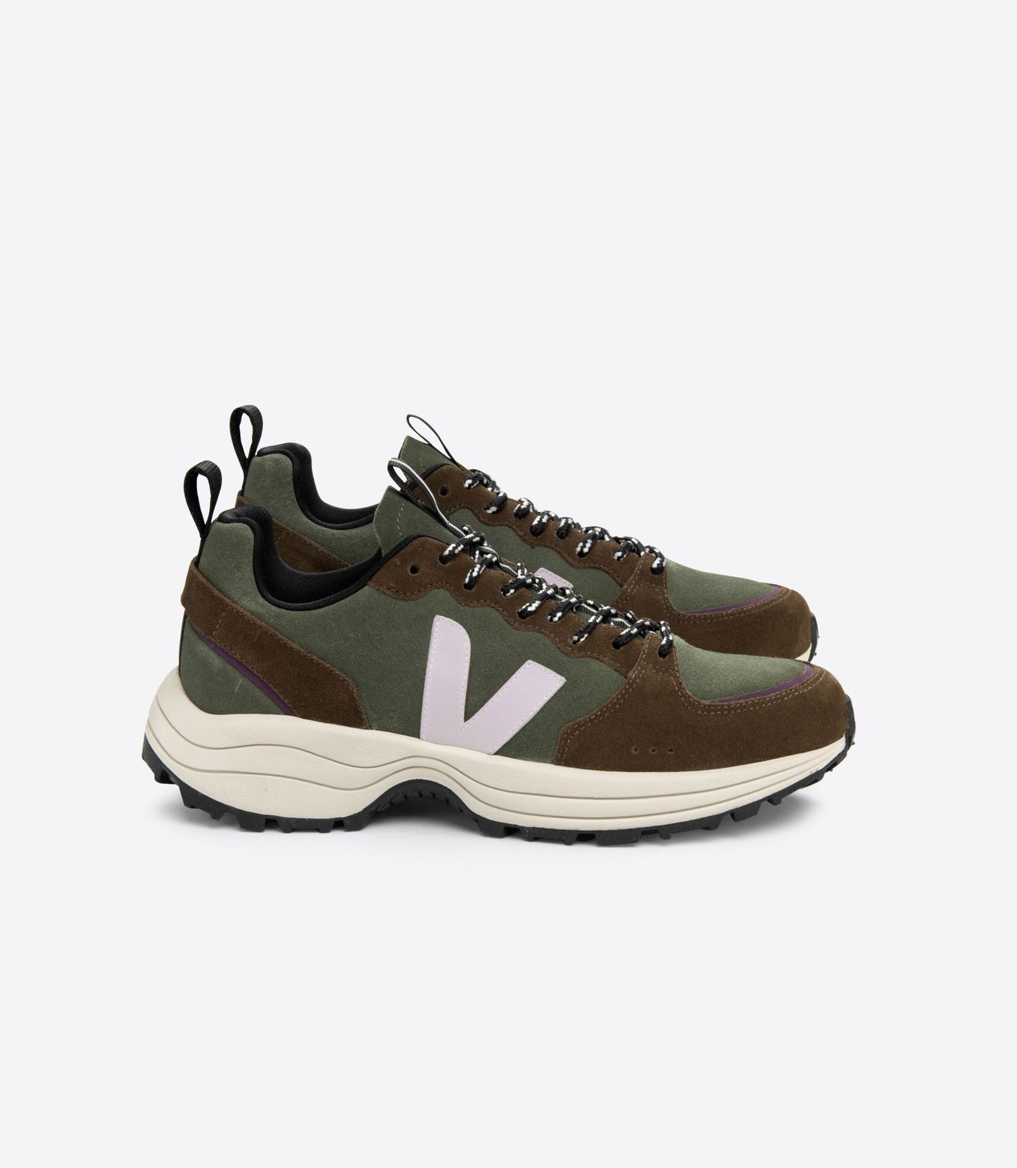 Baskets en cuir certifié | venturi vc suede mud parme multico