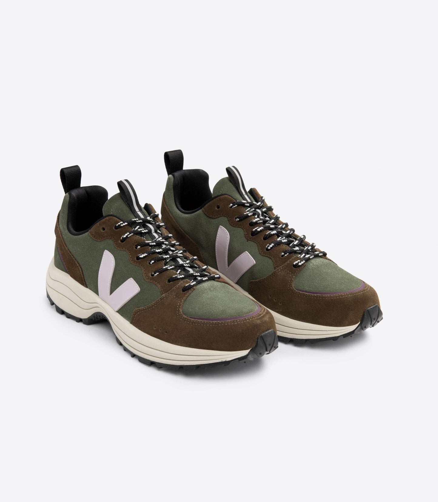 Baskets en cuir certifié | venturi vc suede mud parme multico