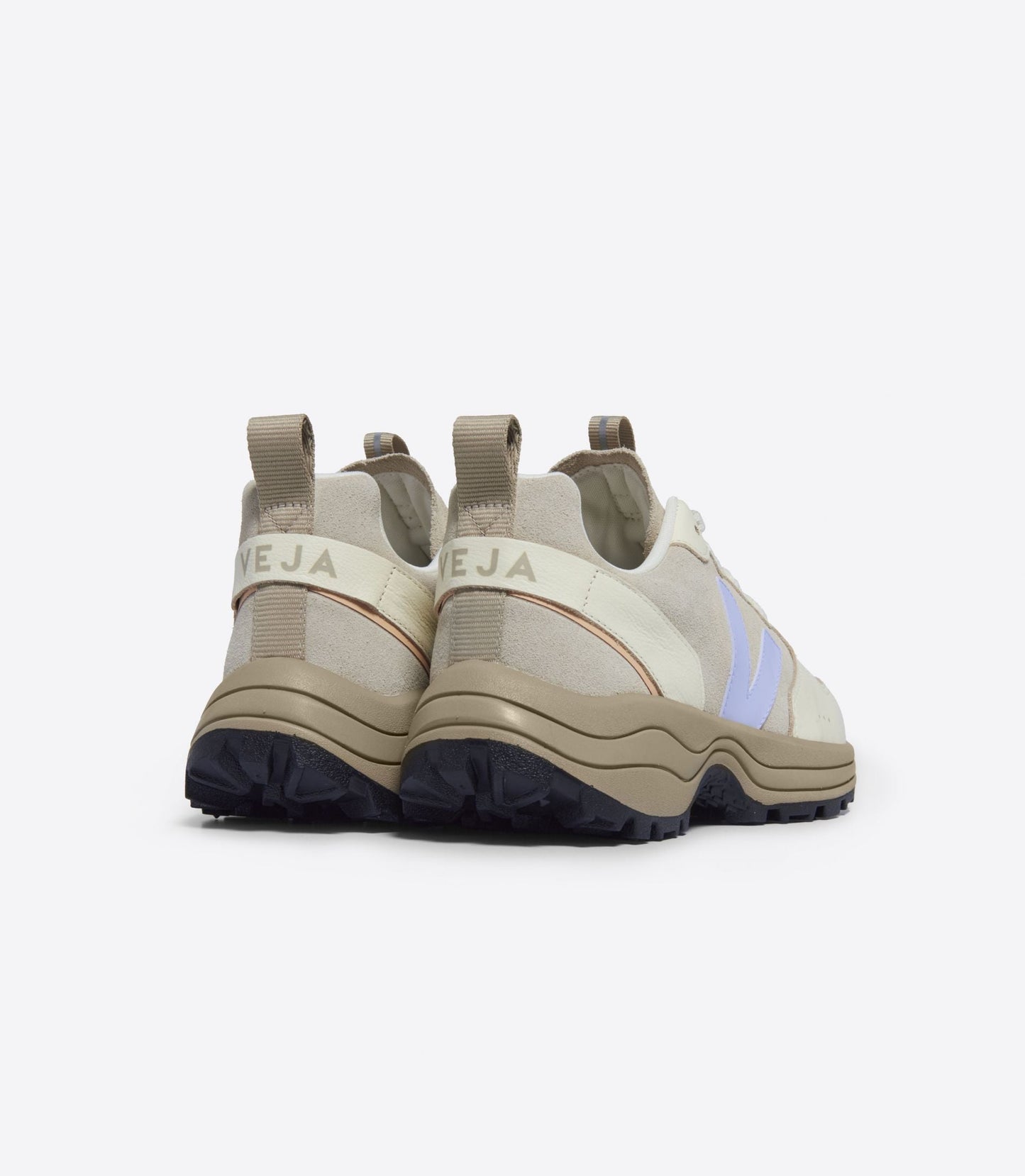 Baskets en suède et cuir certifié | beige et violet "venturi suede almond swan"