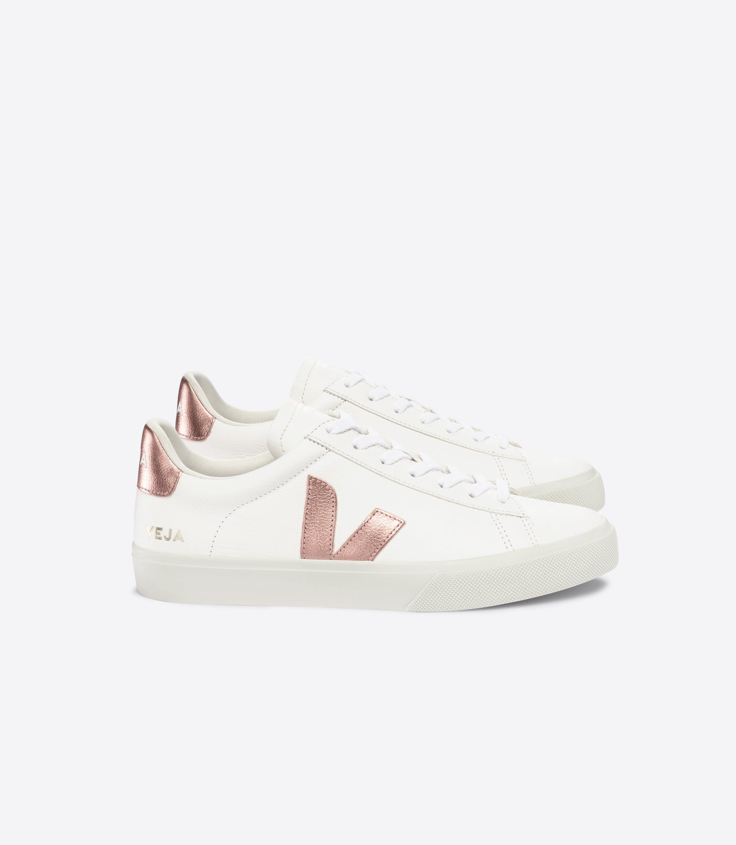 Baskets en cuir certifié | blanc et rose "campo chromefree leather extra-white nacre"