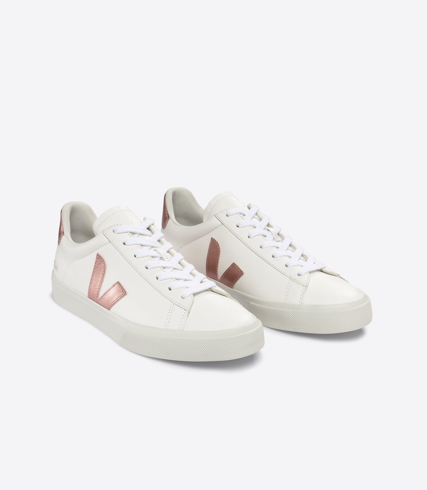 Baskets en cuir certifié | blanc et rose "campo chromefree leather extra-white nacre"