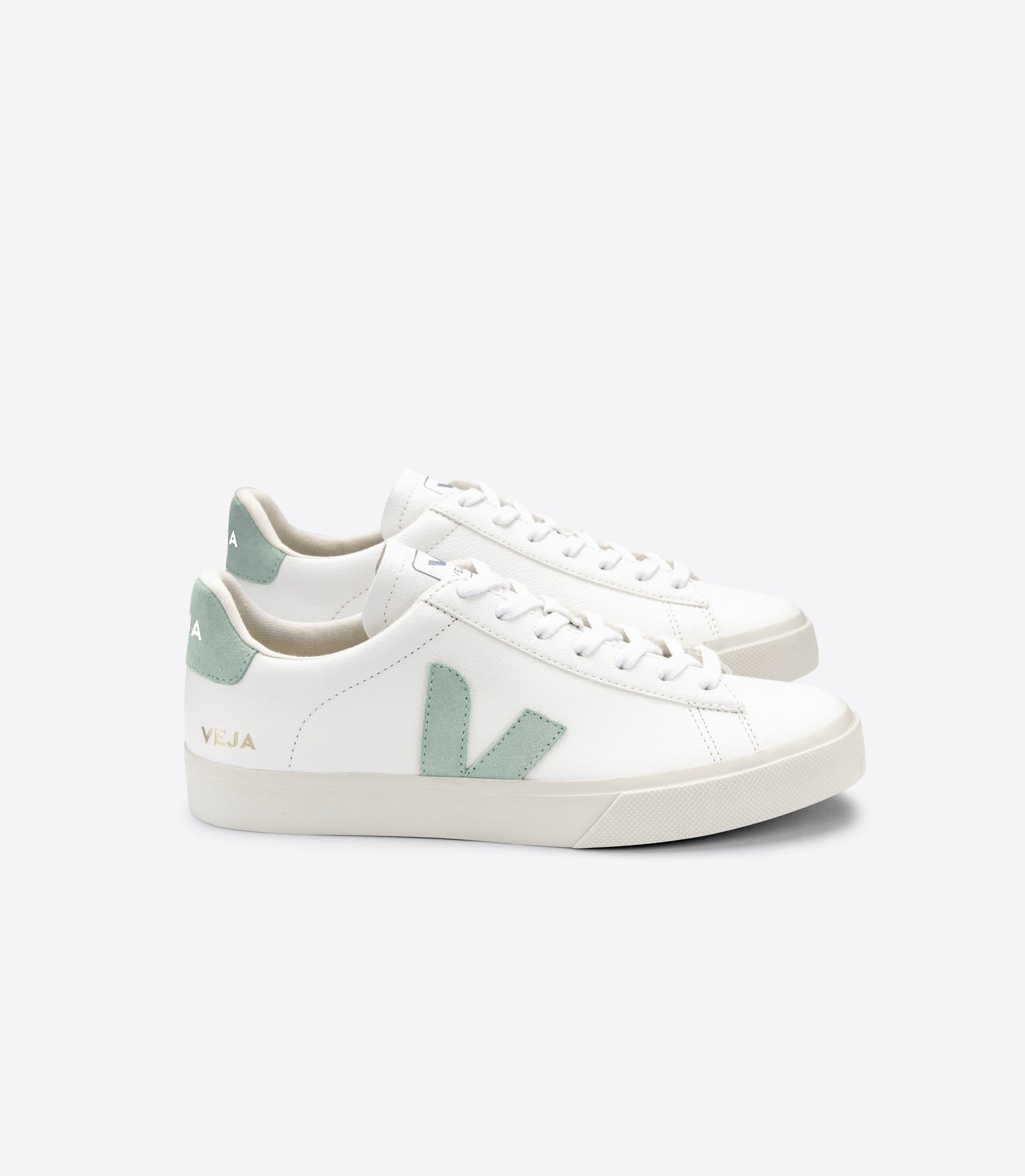Baskets en cuir certifié | blanc et vert "campo chromefree leather white matcha"
