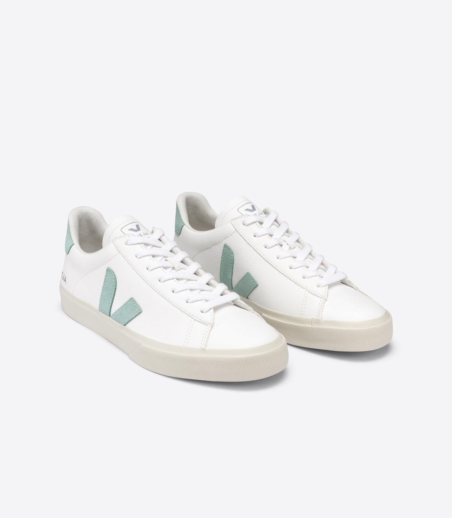Baskets en cuir certifié | blanc et vert "campo chromefree leather white matcha"