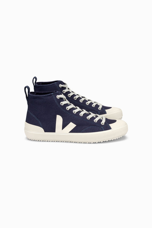 Baskets montantes en coton bio | marine et blanc "nova ht canvas marine pierre"