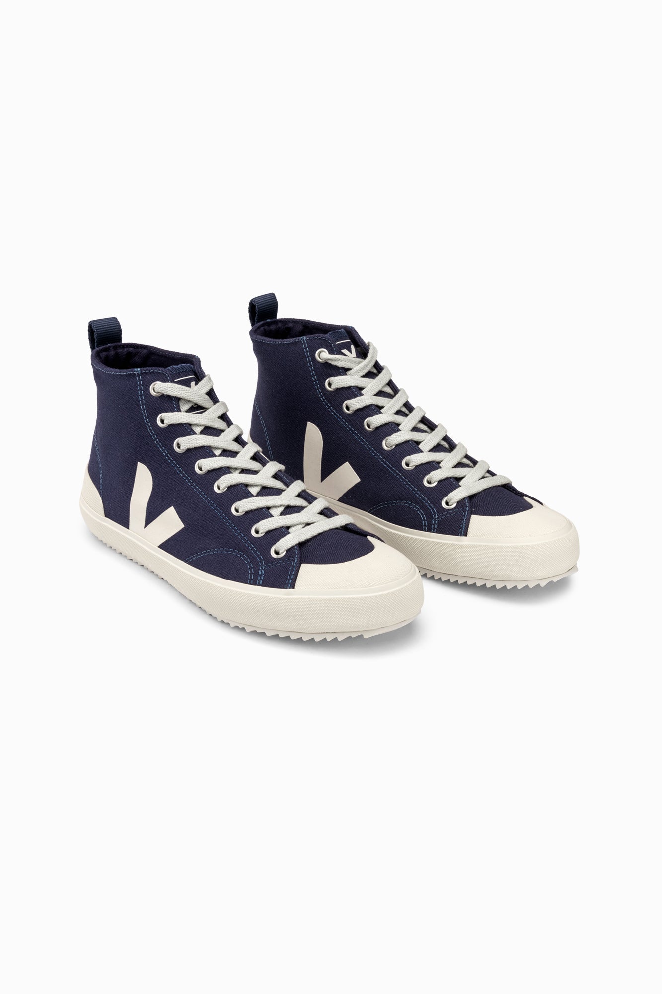 Baskets montantes en coton bio | marine et blanc "nova ht canvas marine pierre"