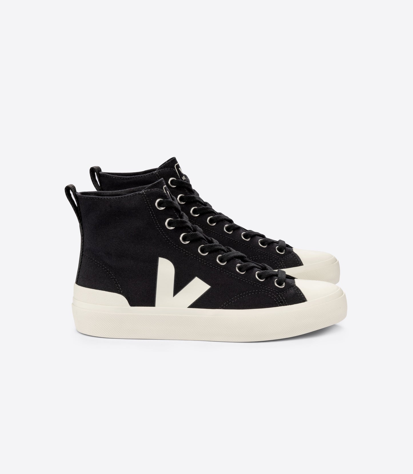 Baskets montantes en coton bio | noir "wata ii canvas black pierre"
