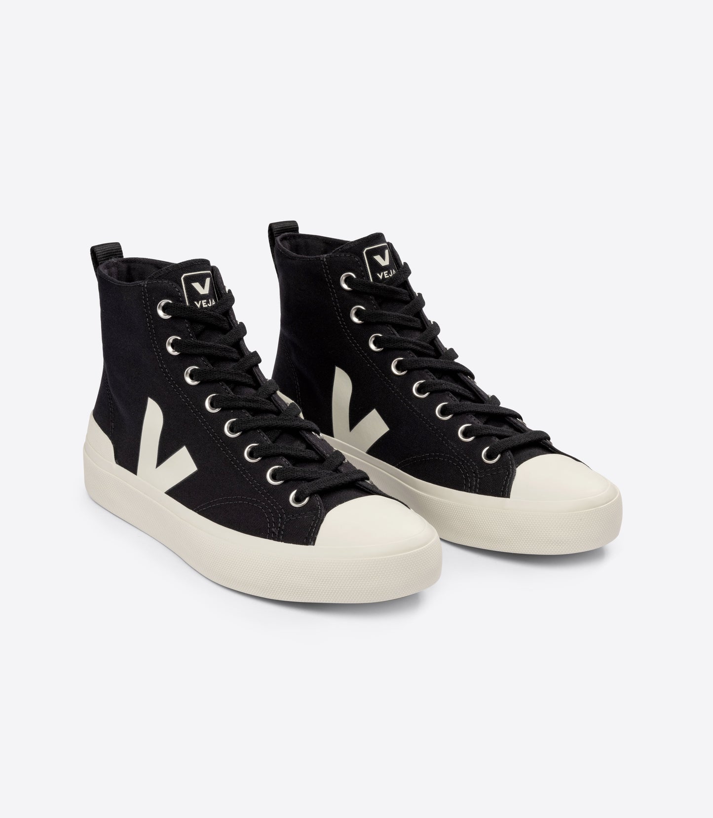 Baskets montantes en coton bio | noir "wata ii canvas black pierre"