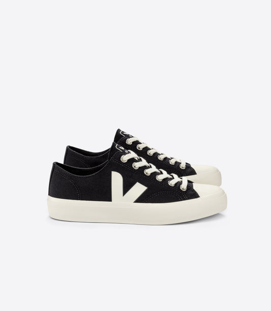 Baskets basses en coton bio | noir "wata ii low canvas black pierre"