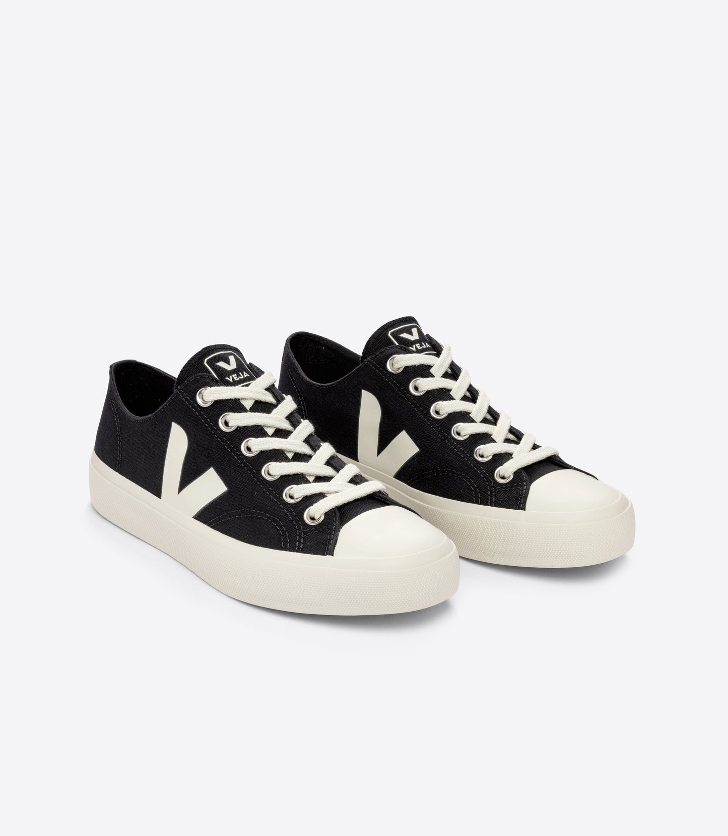 Baskets basses en coton bio | noir "wata ii low canvas black pierre"