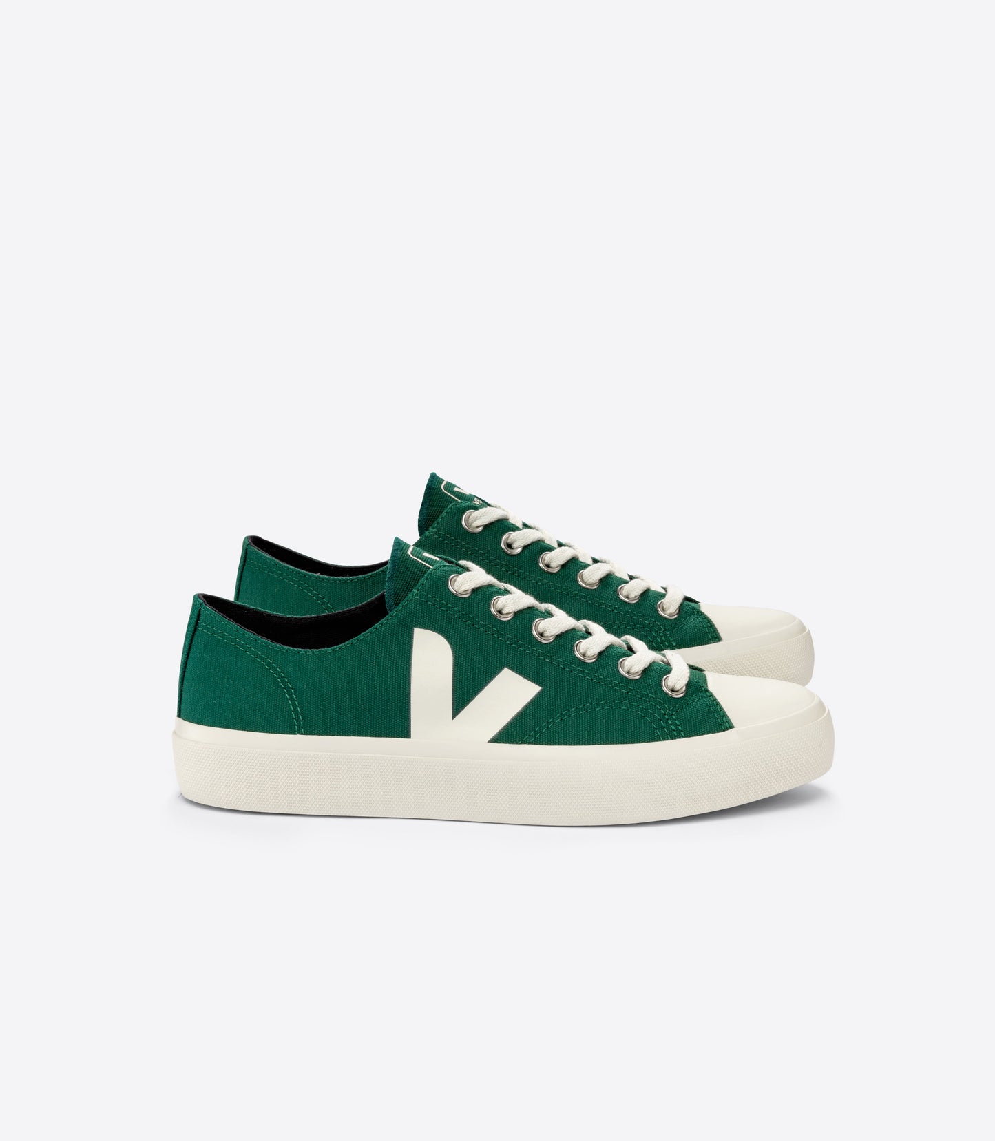 Baskets basses en coton bio | vert "wata ii low canvas poker pierre"
