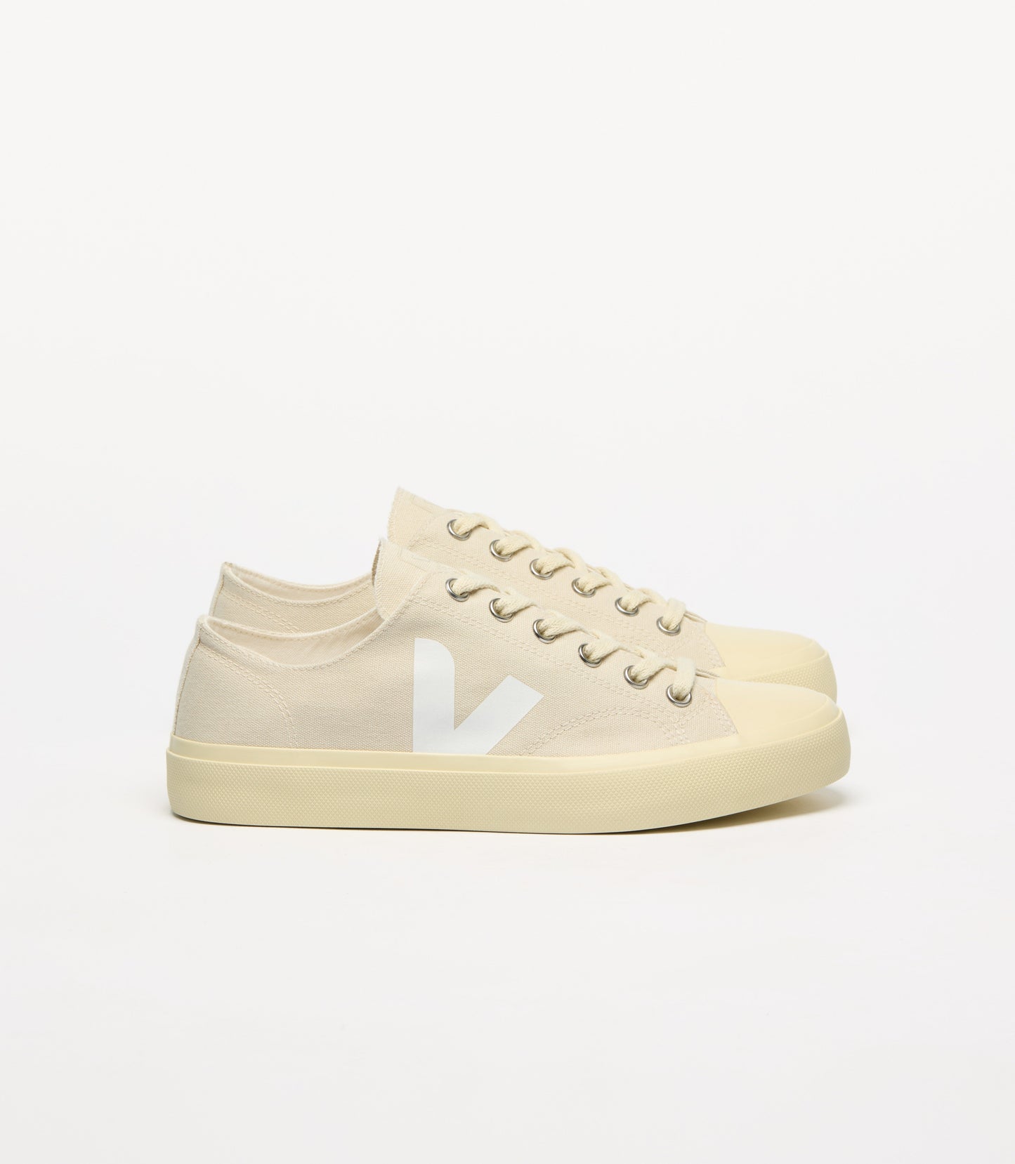 Baskets basses en coton bio | beige "wata ii low - pierre_white"