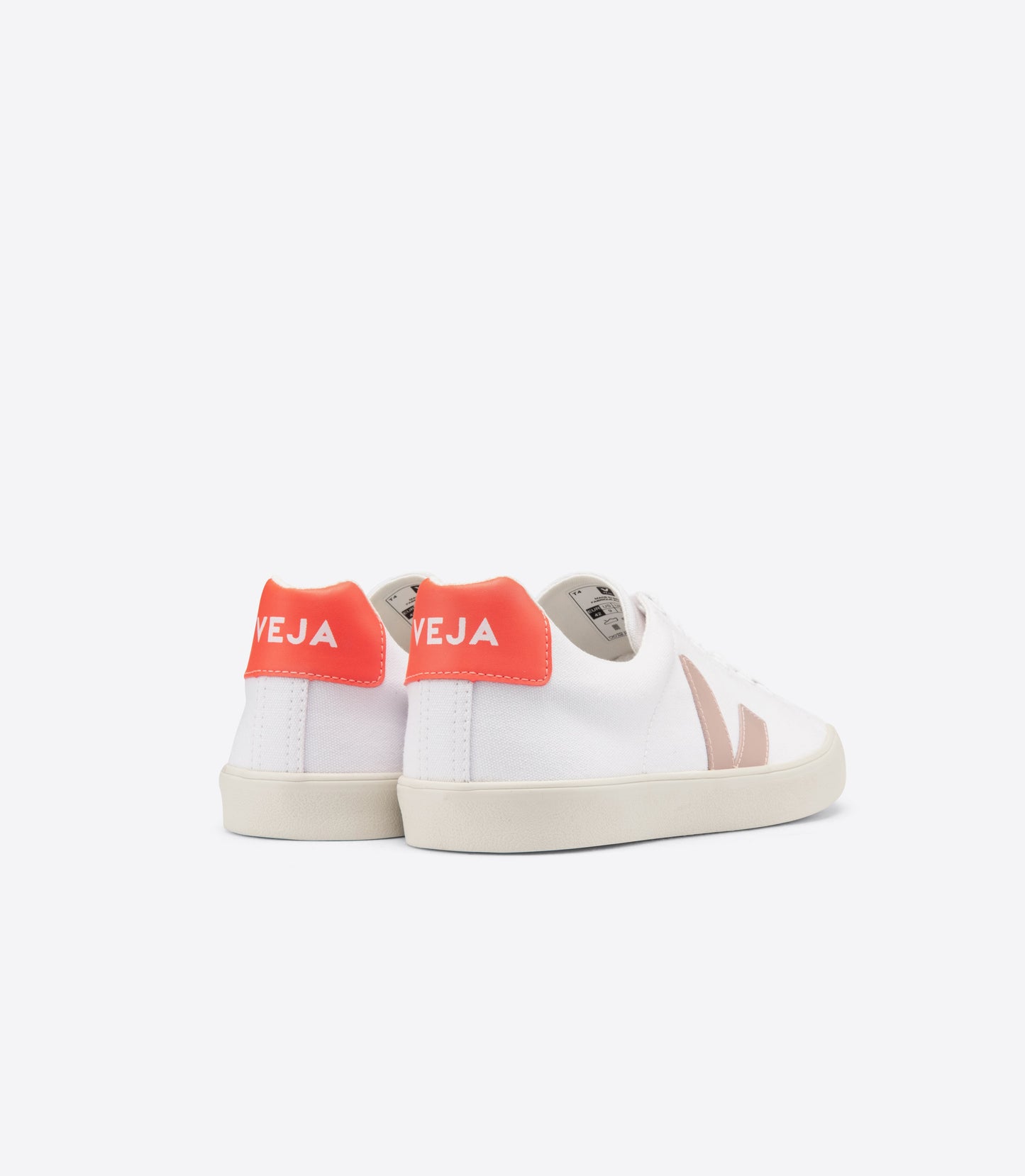 Baskets esplar canva white babe orange fluo