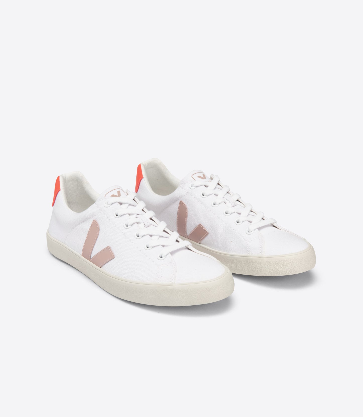 Baskets esplar canva white babe orange fluo