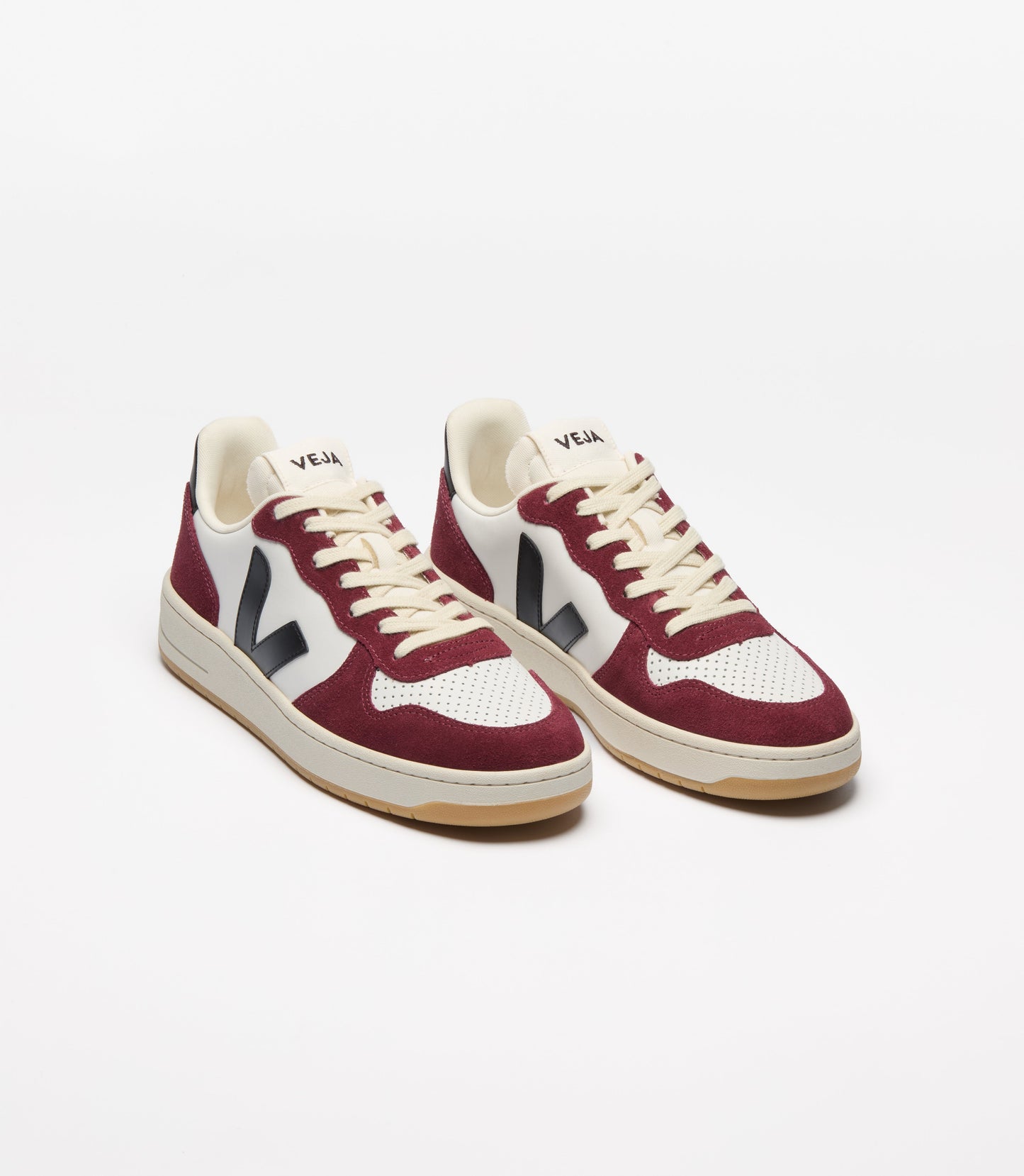 Baskets en cuir | multicolor "v-10 prime - white_black_amarante"