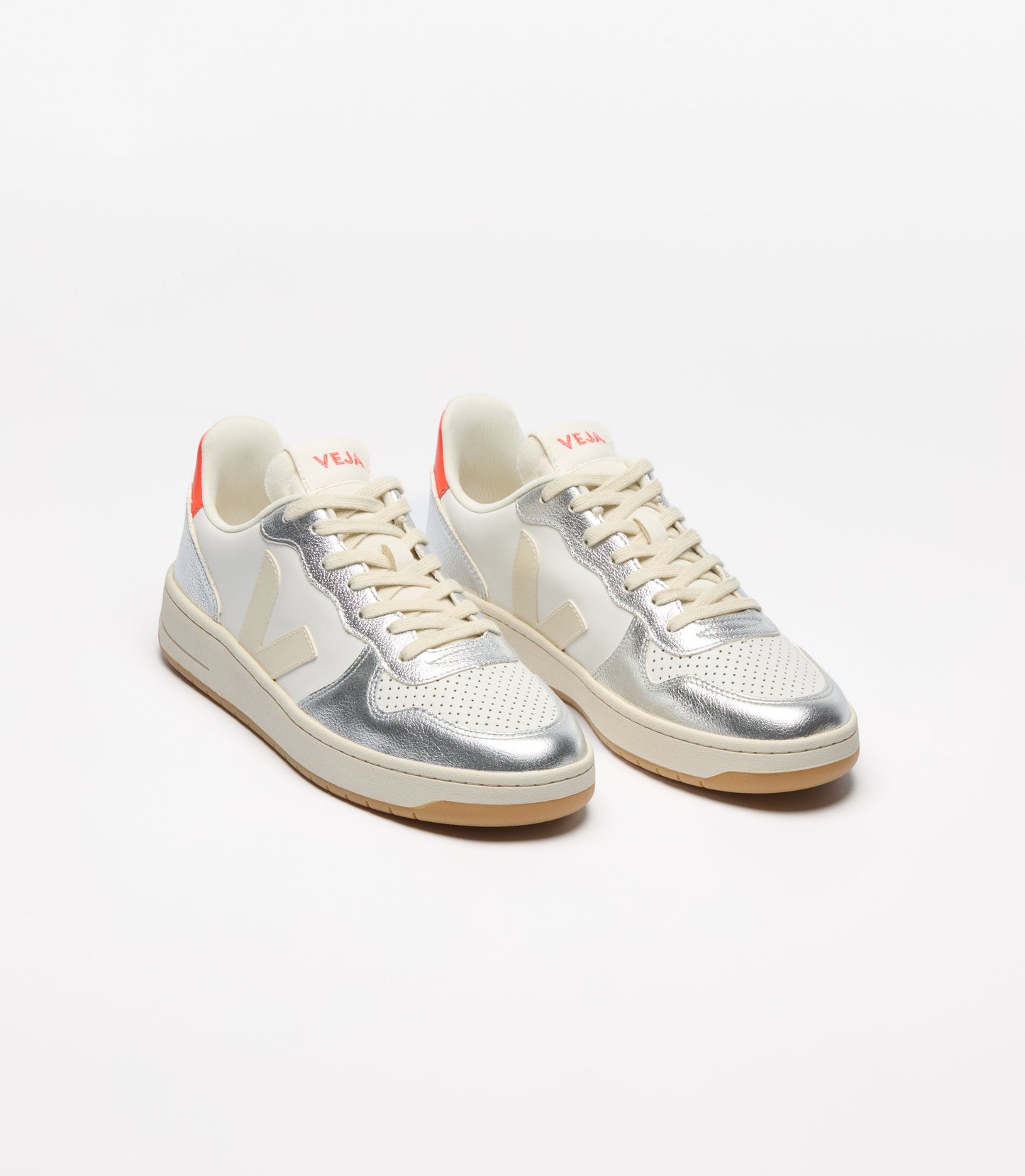 Baskets | multicolor "v-10 leather white pierre silver"