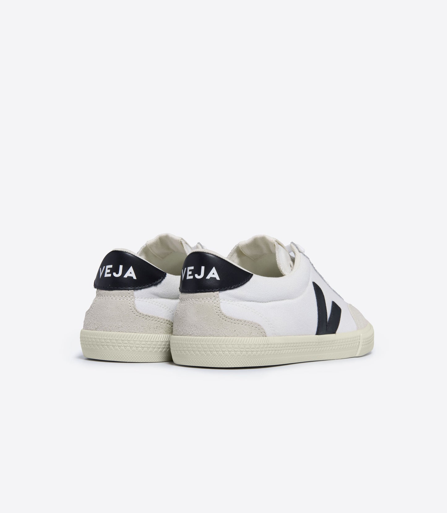 Baskets en coton bio | Blanc et noir "volley canvas white black"