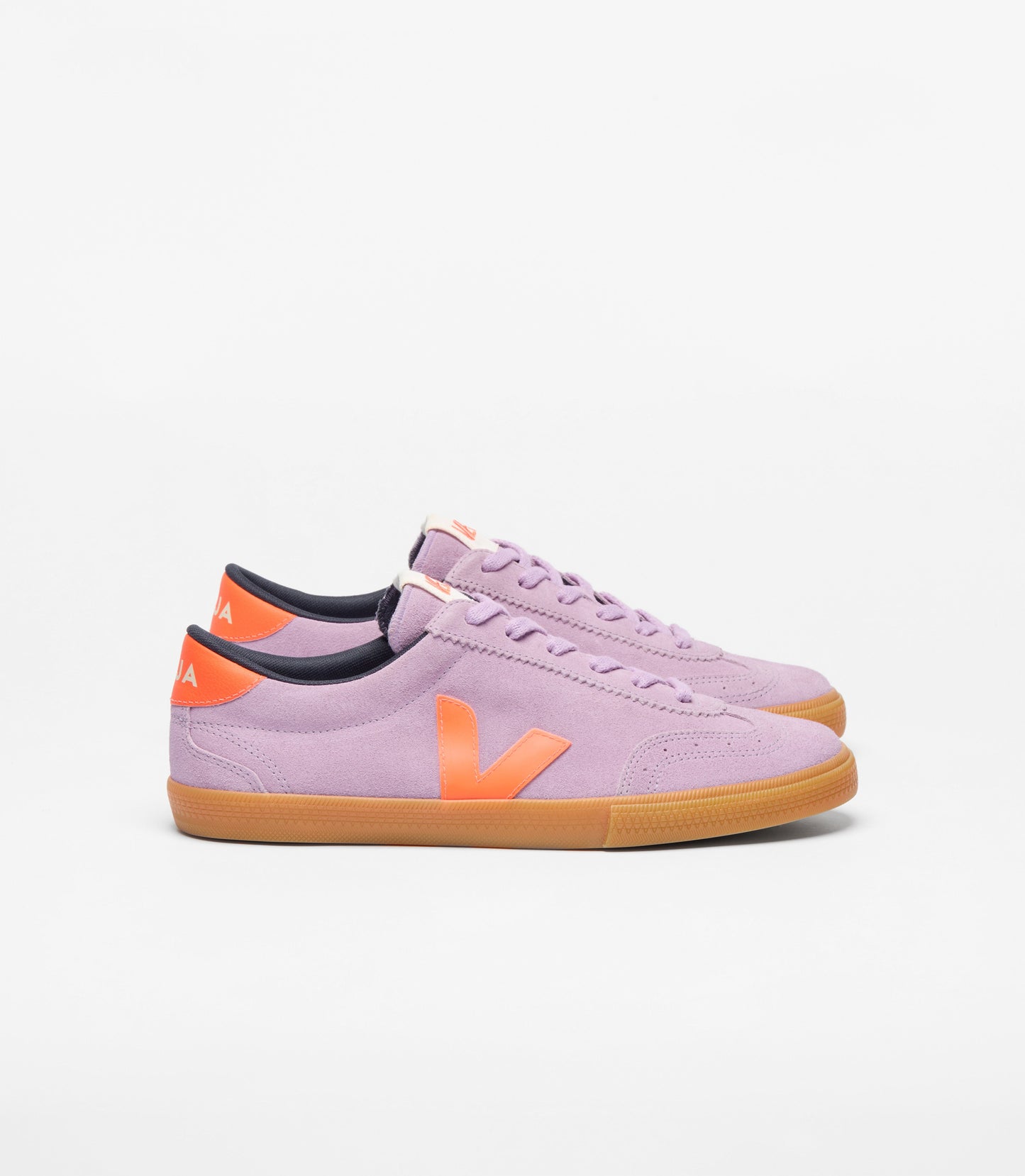 Baskets en cuir | orange et violet "volley - orchid_fury_natural"
