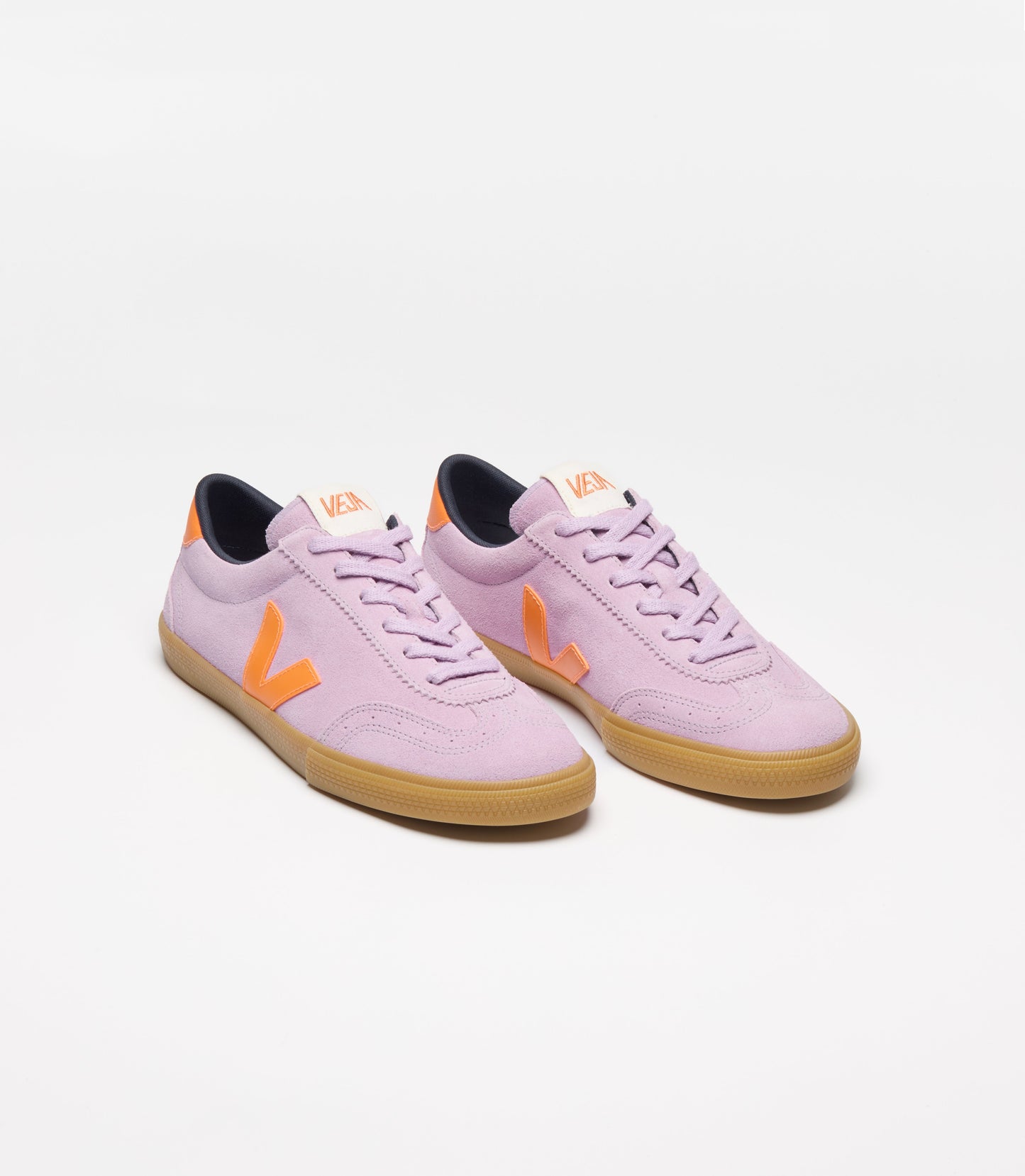 Baskets en cuir | orange et violet "volley - orchid_fury_natural"