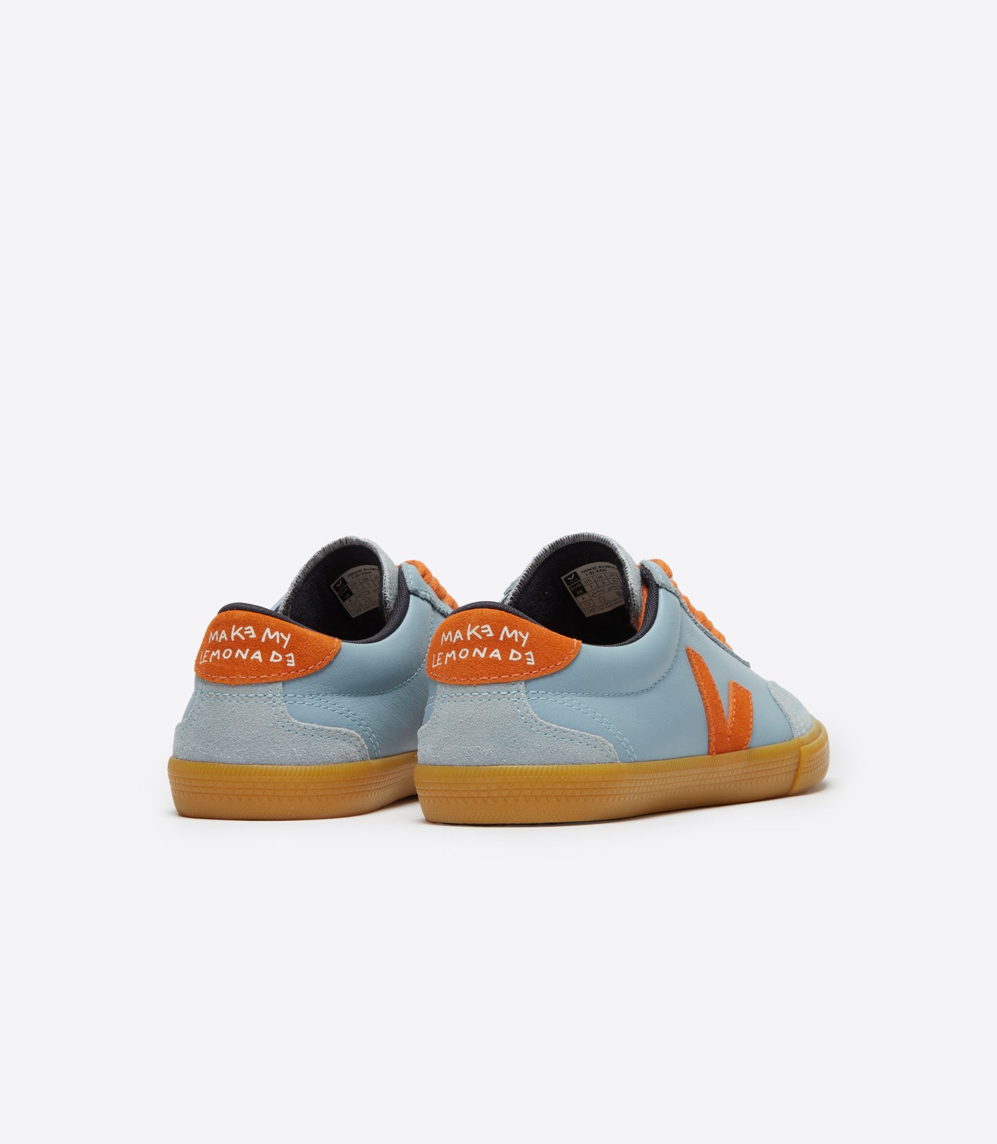 Baskets veja x make my lemonade | orange et bleu "steel pumpkin"