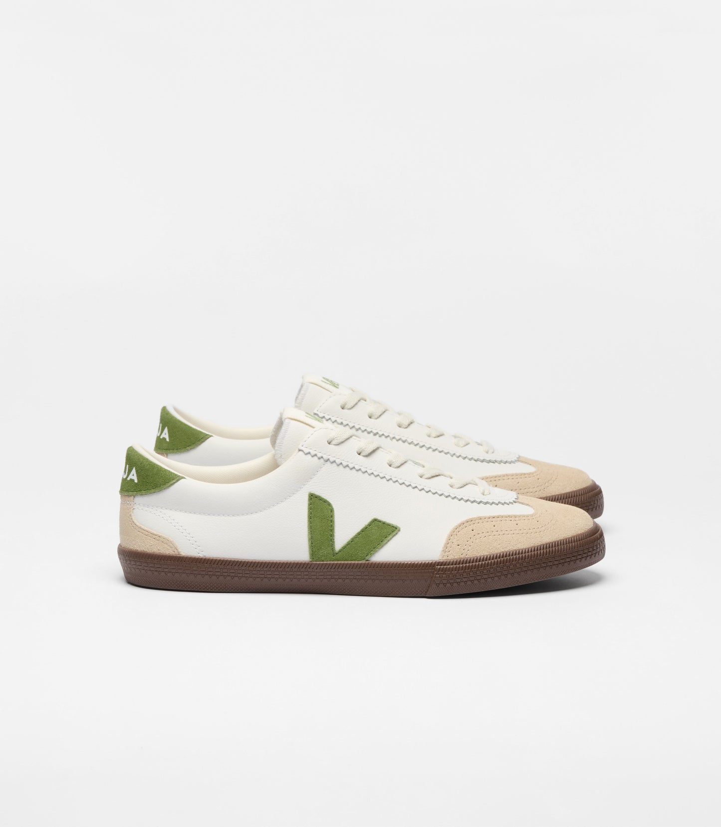 Baskets en cuir | multicolor "volley - white_kiwi_bark"