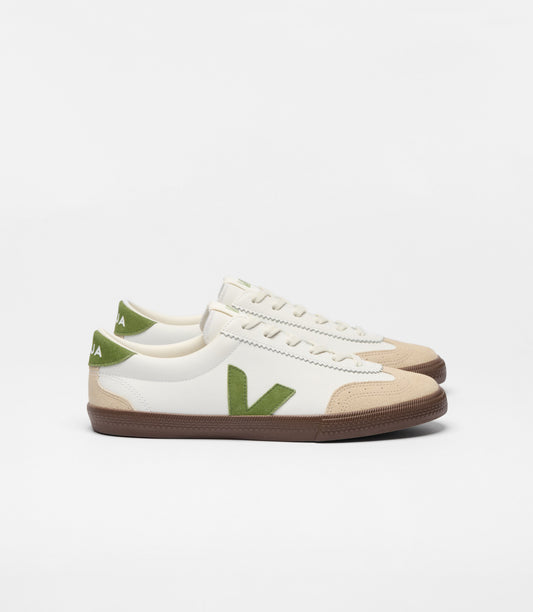 Baskets en cuir | multicolor "volley - white_kiwi_bark"