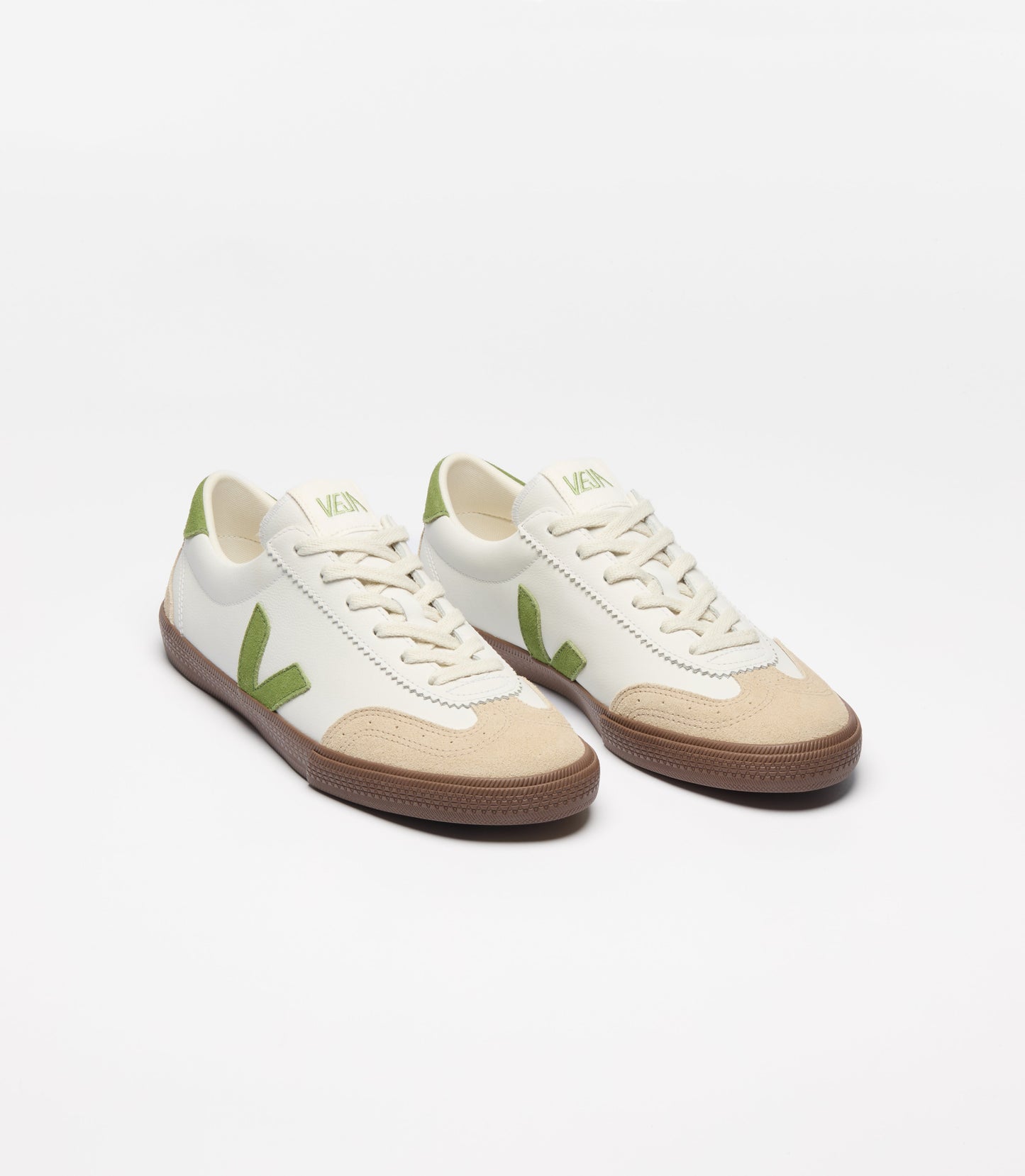 Baskets en cuir | multicolor "volley - white_kiwi_bark"