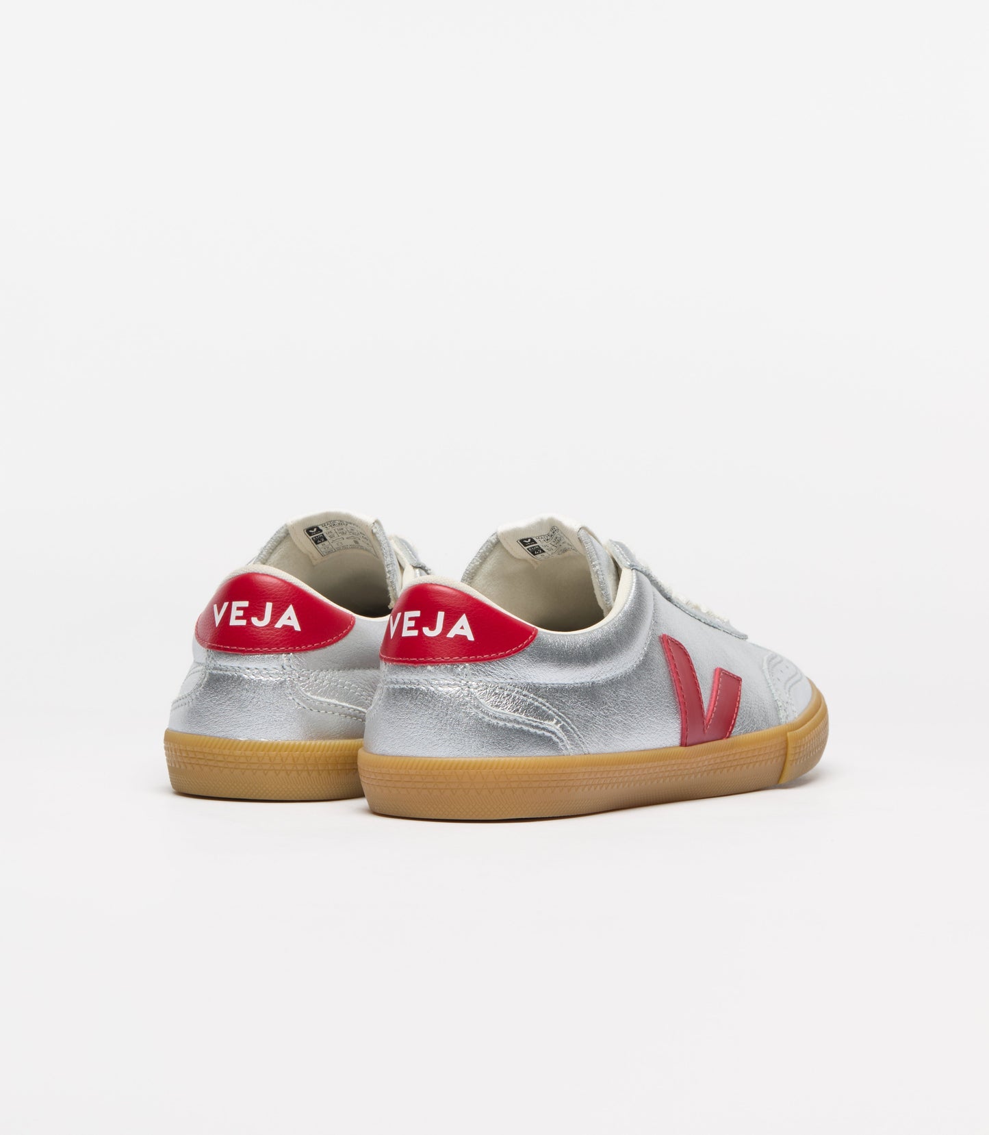 Baskets en cuir | orange et argenté "volley - silver_pepper"