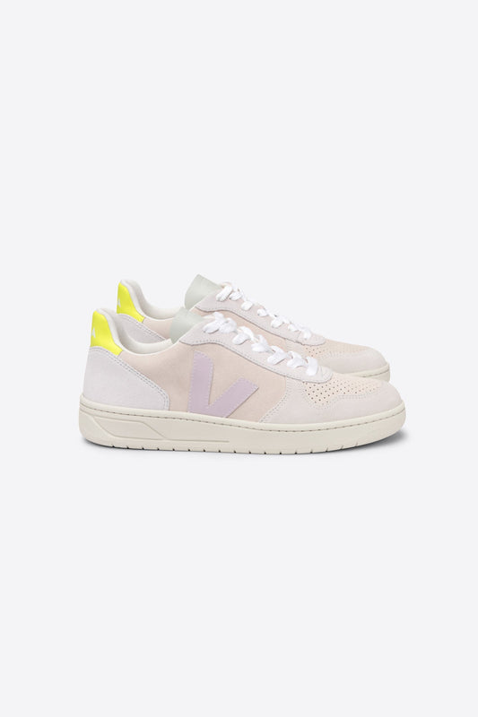 Baskets v-10 suede multico sable parme