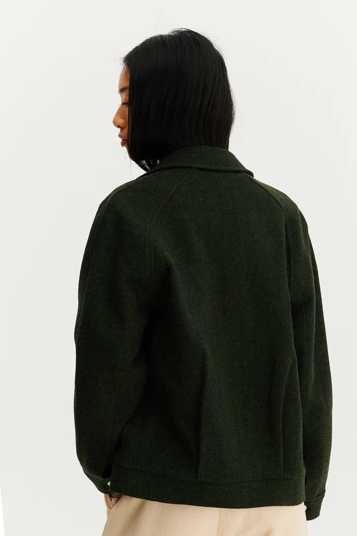 Veste hiver en laine certifiée | vert "palma - dark green"