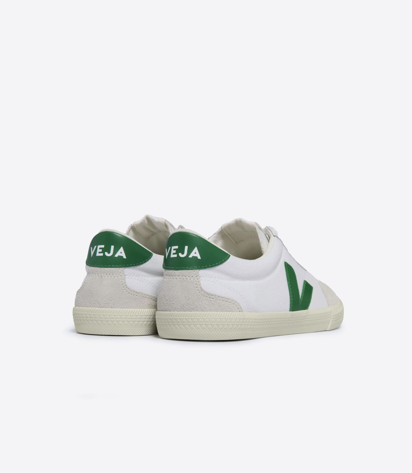 Baskets en coton bio | blanc et vert "volley canvas white emeraude"