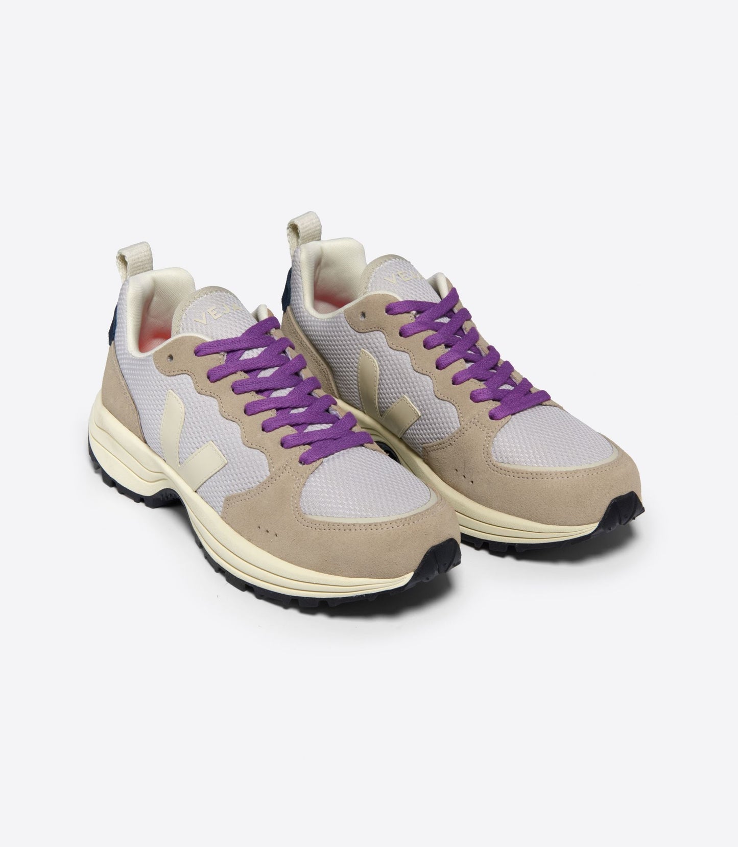 Baskets en polyester recyclé | beige et violet "venturi ii alvm li grey pier nautico "