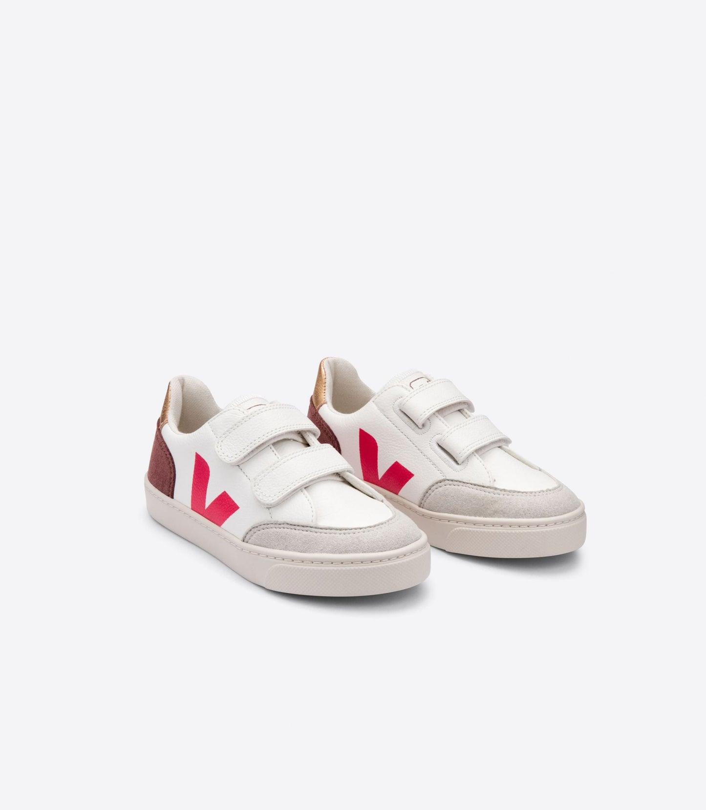 Baskets enfant v-12 chromefree leather white multico dried petal