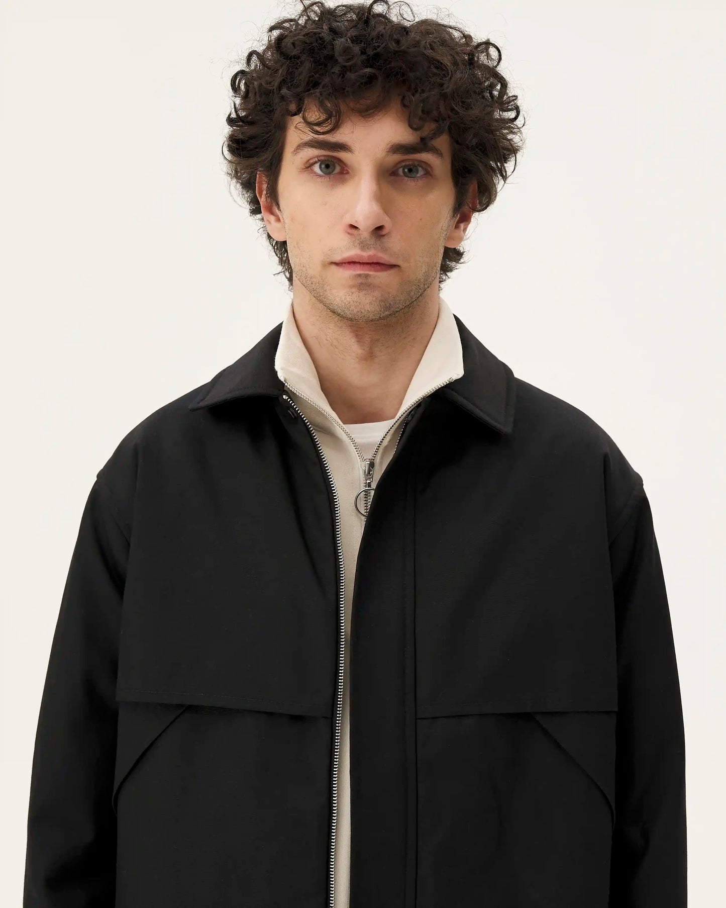 Blouson en coton bio | noir "nevada - padded black"