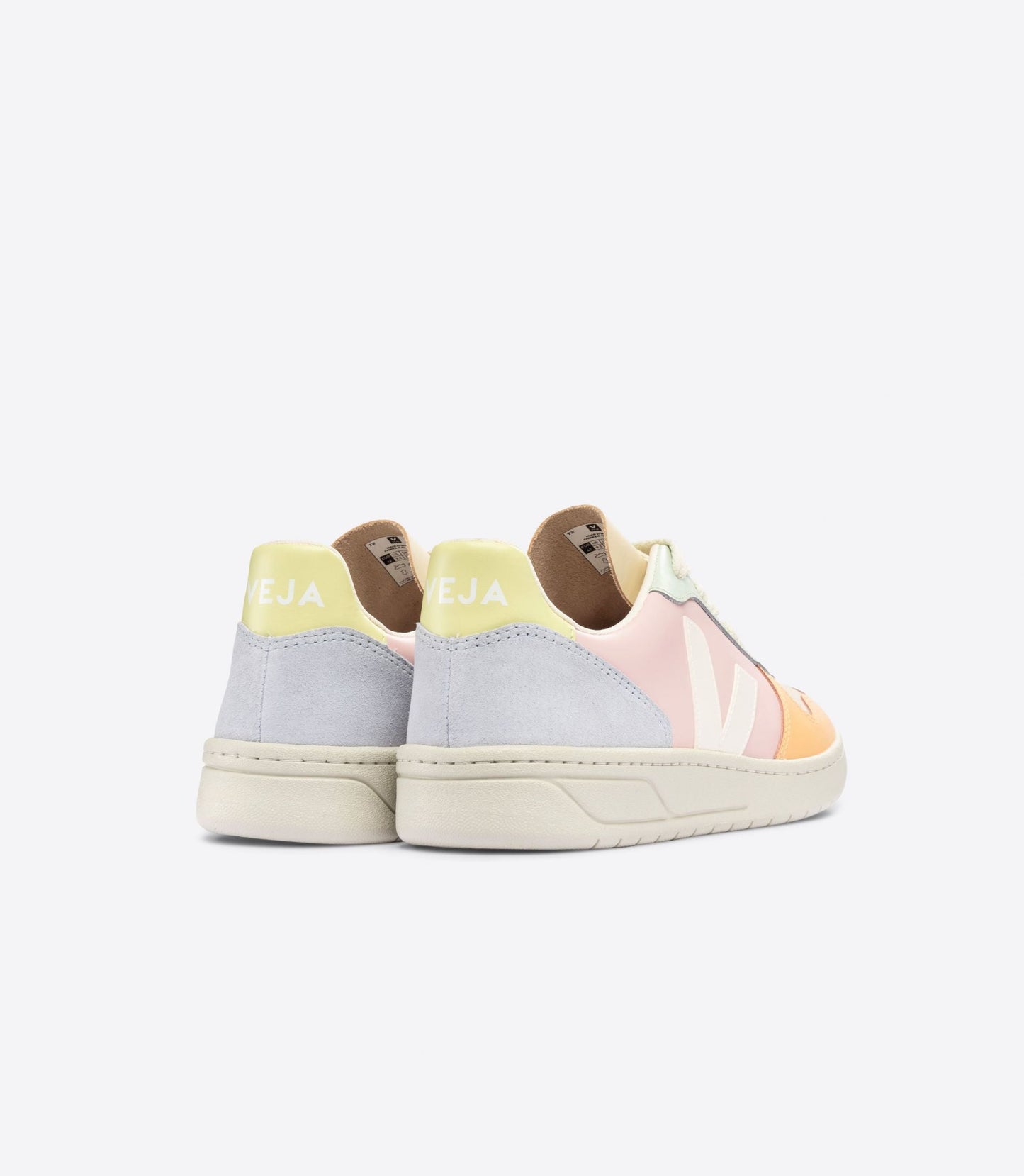 Baskets v-10 leather petale white multico