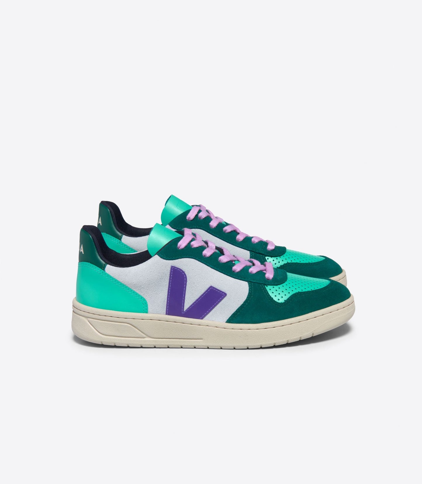 baskets v-10 suede multico swan purple pierre