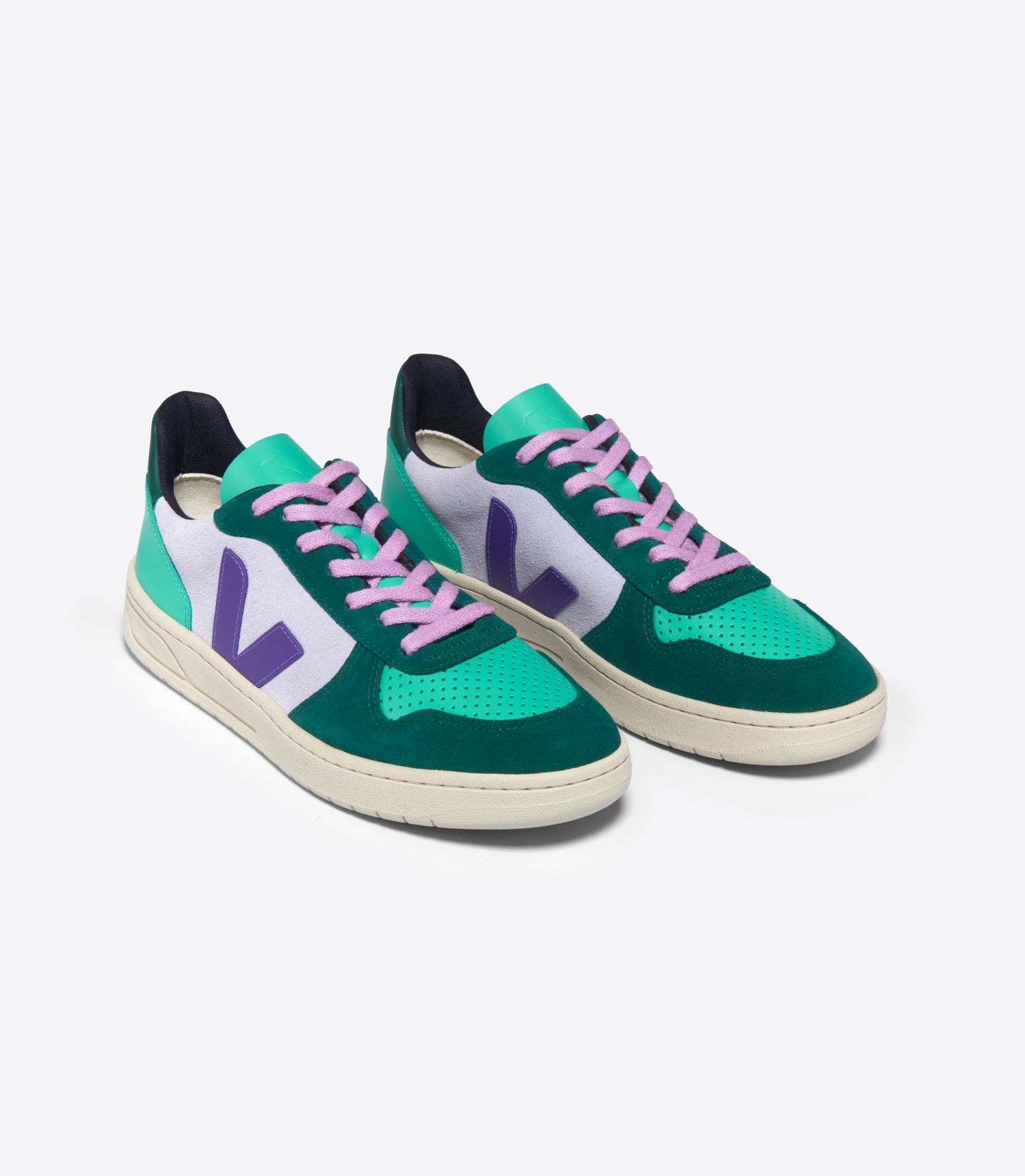 baskets v-10 suede multico swan purple pierre
