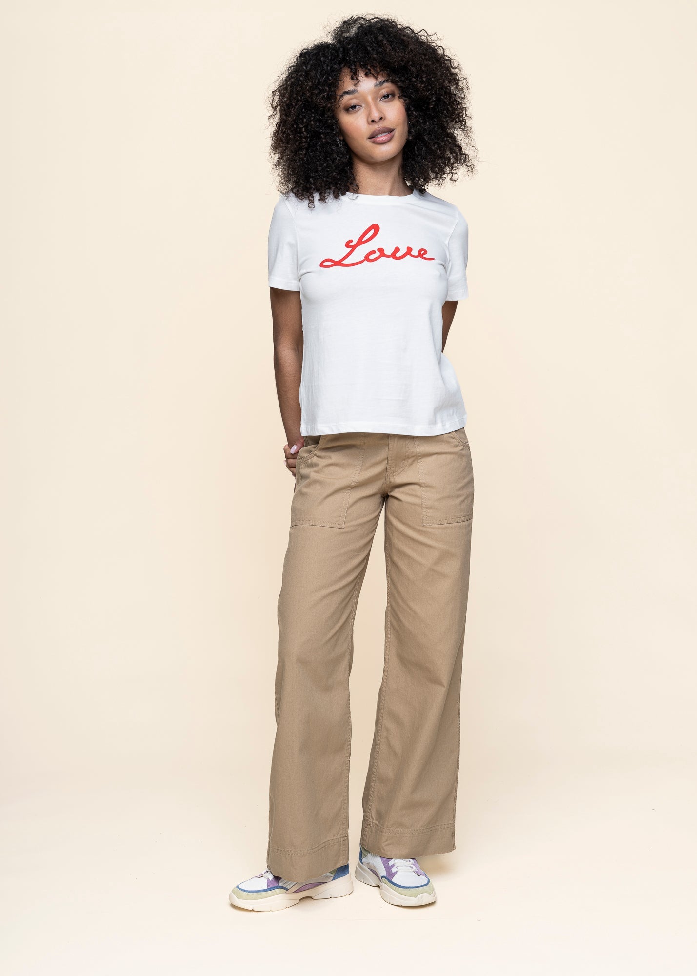 T-shirt en coton bio | blanc imprimé "love ida tee - white"