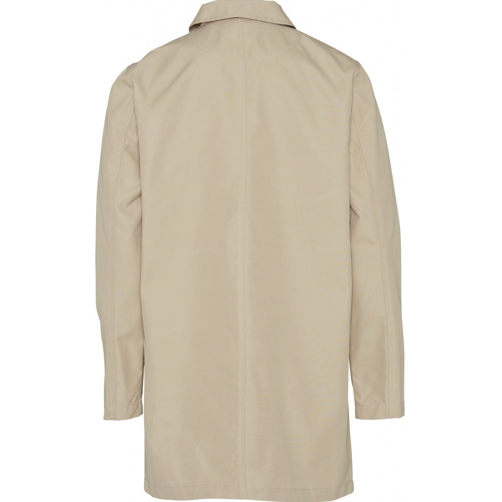 Manteau long écru en coton bio et nylon recyclé