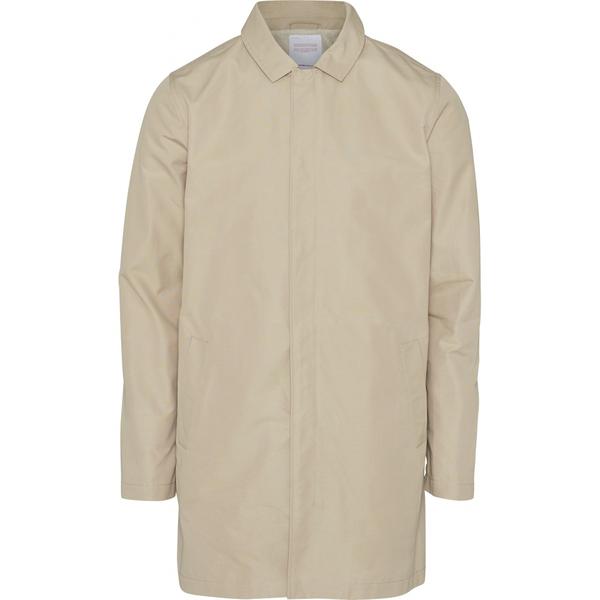 Manteau long écru en coton bio et nylon recyclé