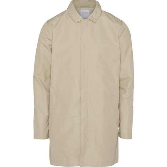 Manteau long écru en coton bio et nylon recyclé