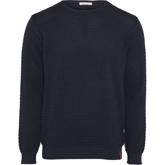 Pull bleu nuit en coton bio - Sailor pattern knit
