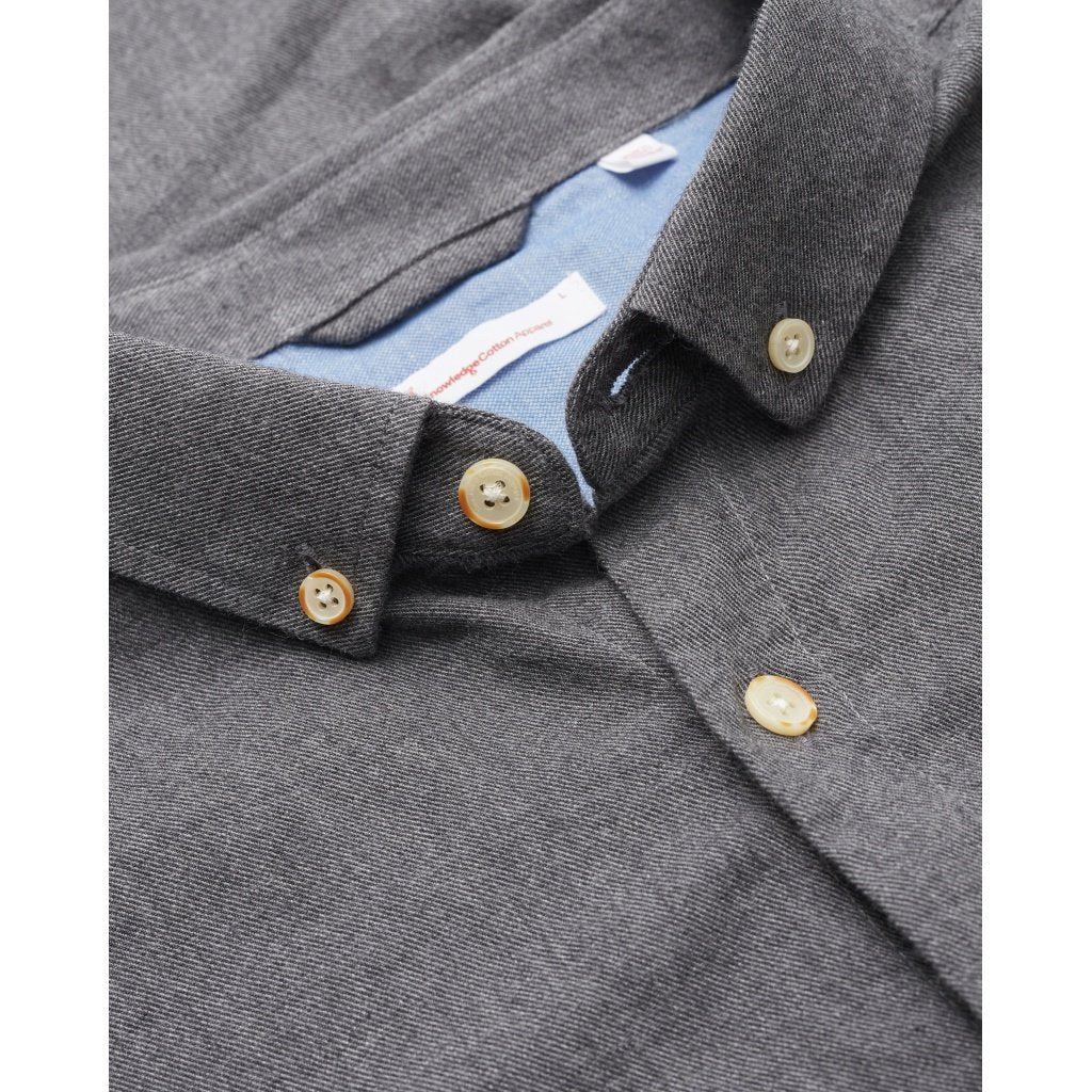 Chemise en flanelle grise en coton bio - Elder