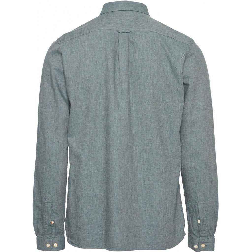 Chemise en flanelle vert-de-gris en coton bio - elder